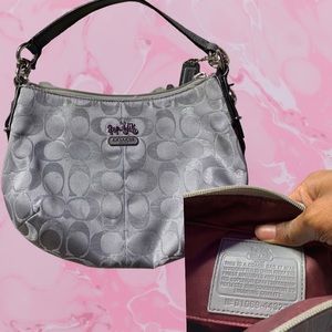 Grey mini purse coach (REAL)